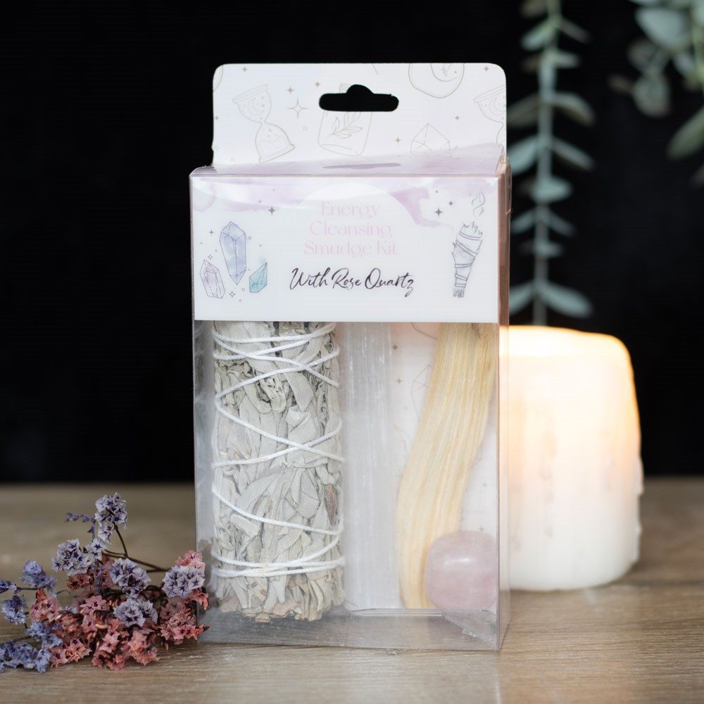 Something Different - Smudge Kit with Rose Quartz Crystal Bâton de maculage - Multicolore